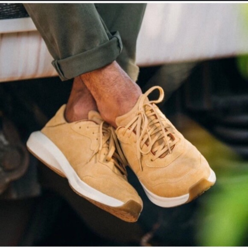 OluKai | Khoeo | Suede Leather Sneakers in Golden Sand | men’s size 10.5